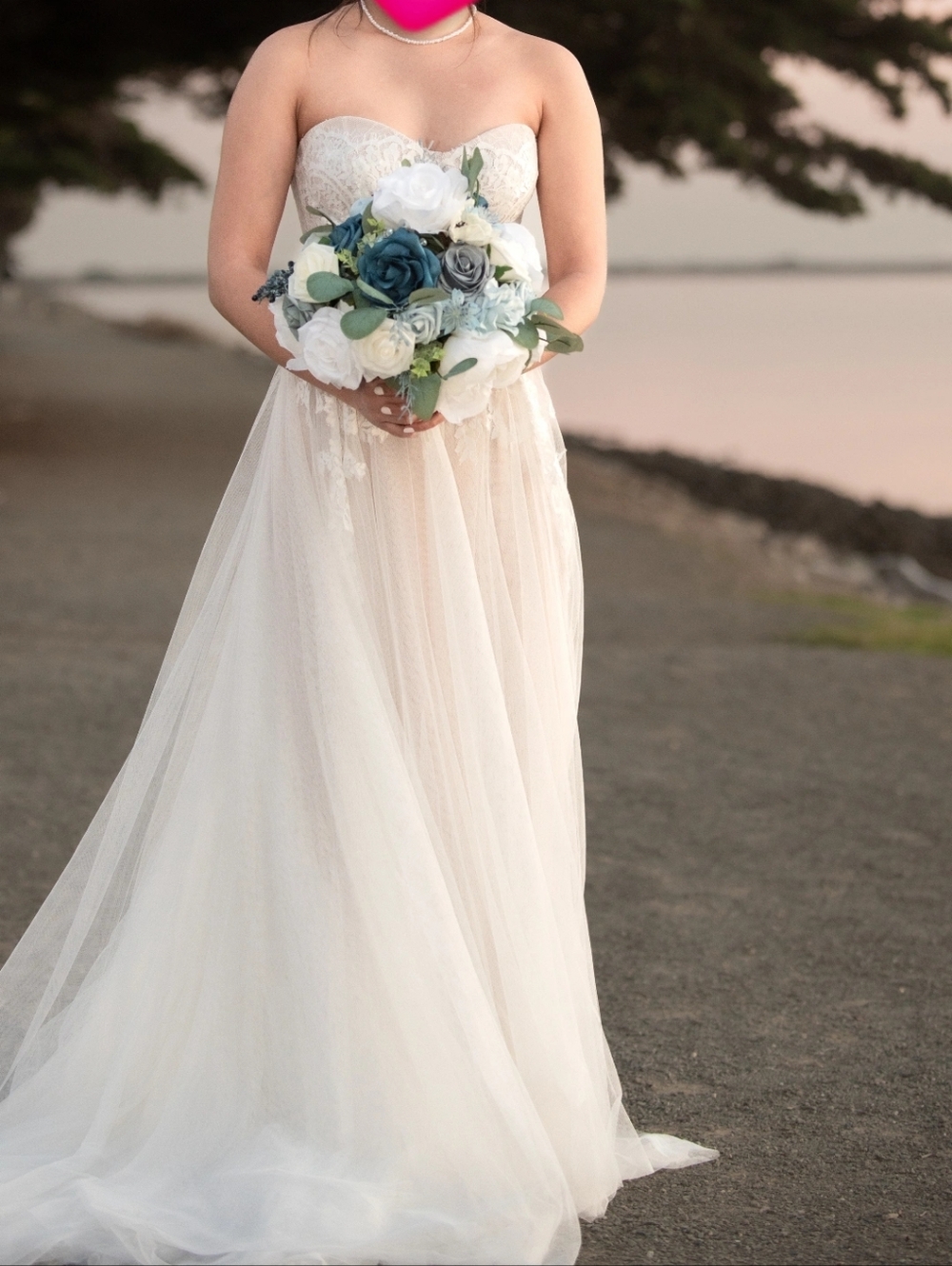 Watters Jaislyn Strapless Corset Lace Wedding Gown